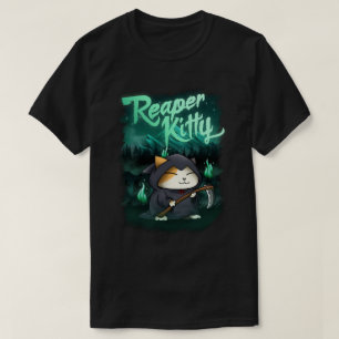 Camiseta Halloween Grim Reaper Kitty