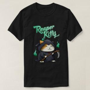 Camiseta Halloween Grim Reaper Kitty