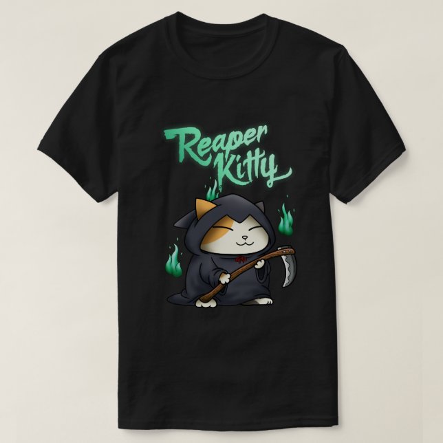 Camiseta Halloween Grim Reaper Kitty (Diseño del anverso)