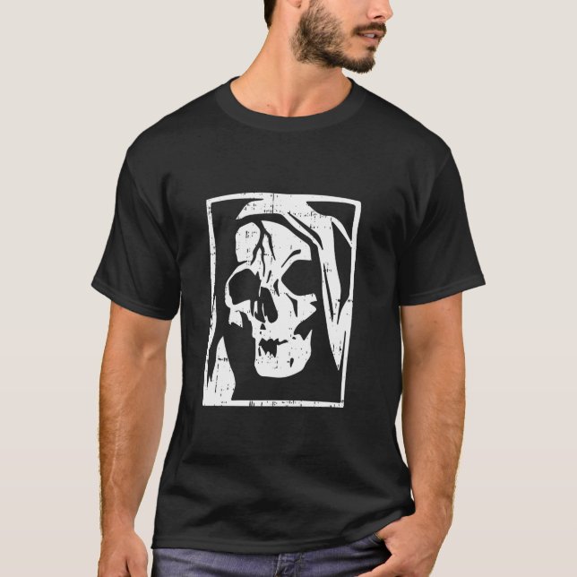 Camiseta Halloween Grim Reaper Spooky Skeleton Men Wo (Anverso)