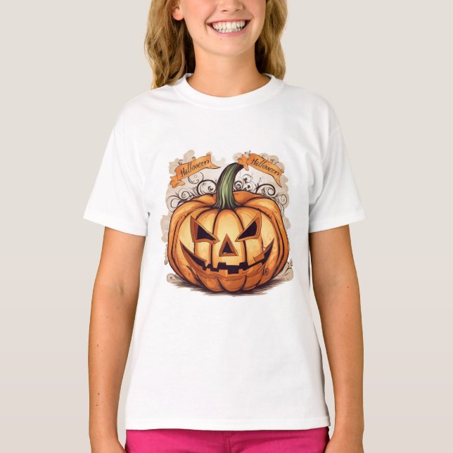 Camiseta Halloween: Großer Kürbis -  (Anverso)