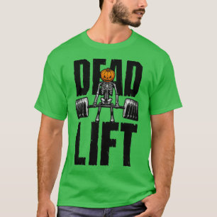 Camiseta Halloween Gym Deadlift Skeleton Pumpkin Gótico Fit