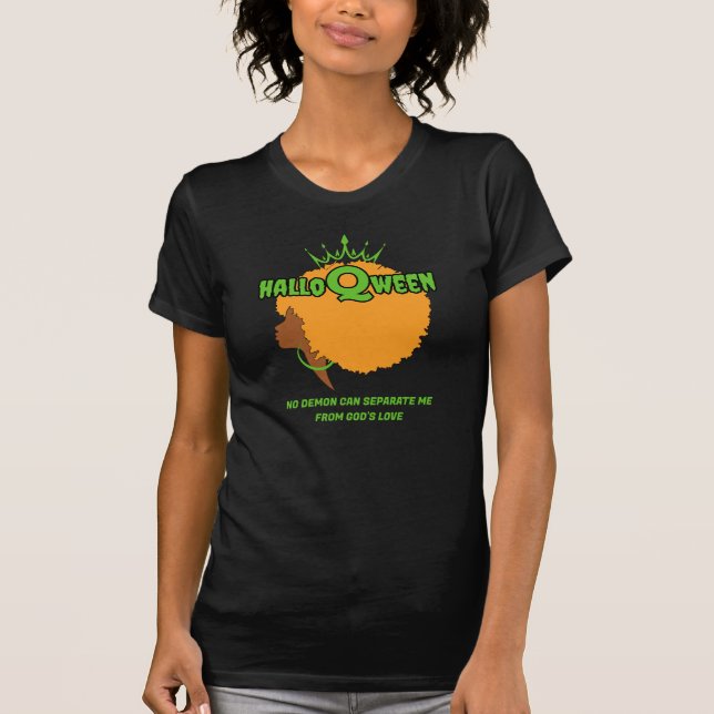 Camiseta Halloween HALLOQWEEN Afro Queen (Anverso)