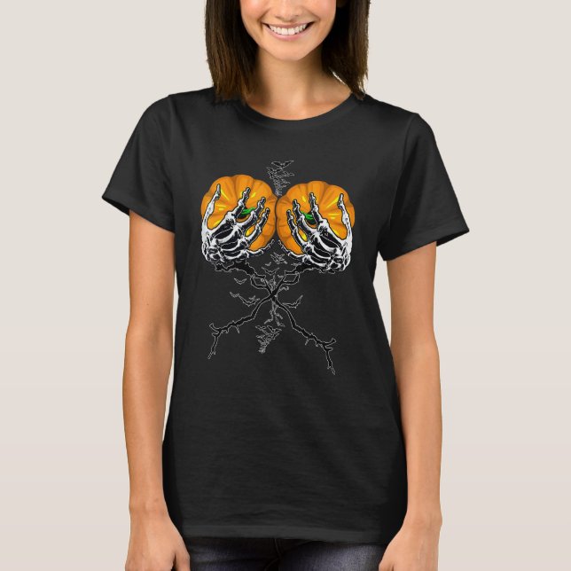 Camiseta Halloween Halloween 2022 Skeleton Hands Pumpkin Ha (Anverso)
