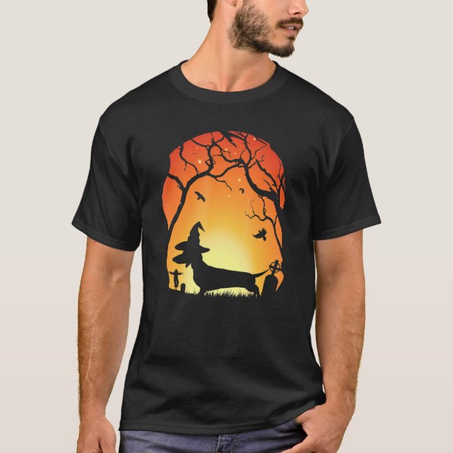 Camiseta Halloween Halloween Dachshund Perro Wiener (Anverso)