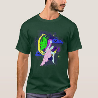 Camiseta Halloween Halloween Fairy Sentada En Una Luna Flot