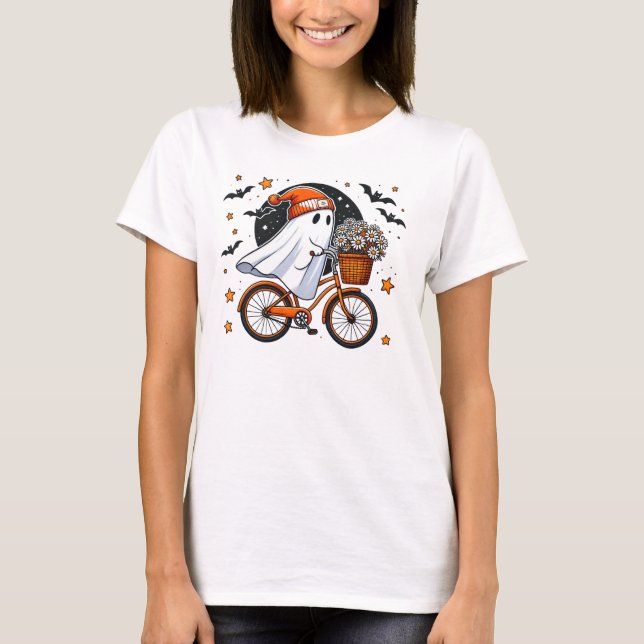 Camiseta Halloween Halloween Fantasma Femenina (Anverso)