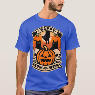 Camiseta Halloween Happy Meow-O-ween Cute Black Cats Funny