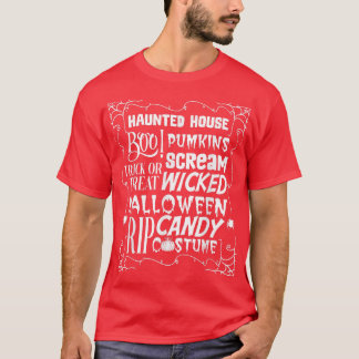 Camiseta Halloween Haunted House Graciosa Scary Skeleton Gr