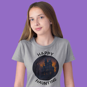 Camiseta Halloween Haunted Mansion Happy Haunting