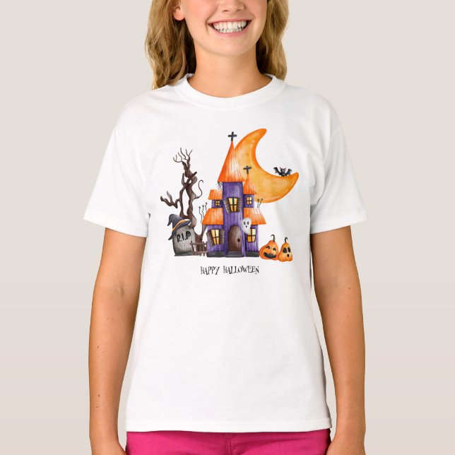 Camiseta Halloween Haunted Scene (Anverso)