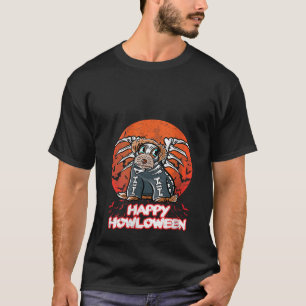 Camiseta Halloween Havanés Happy Costume Skeleton V Cuello