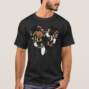 Camiseta Halloween Heart Love Candy Pattern Trick or Tret