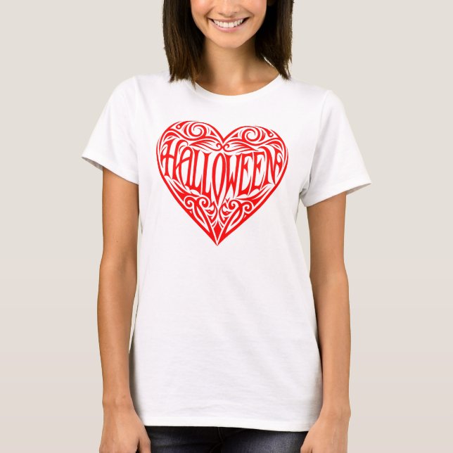 Camiseta Halloween Heart, Red Heart, Holiday (Anverso)