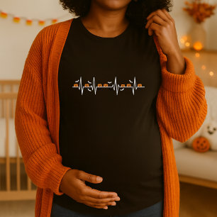 Camiseta Halloween Heartbeat Calabaza Maternidad Spooky ECG