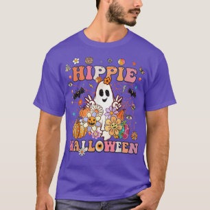 Camiseta Halloween hippie, fantasma de temporada espeluznan