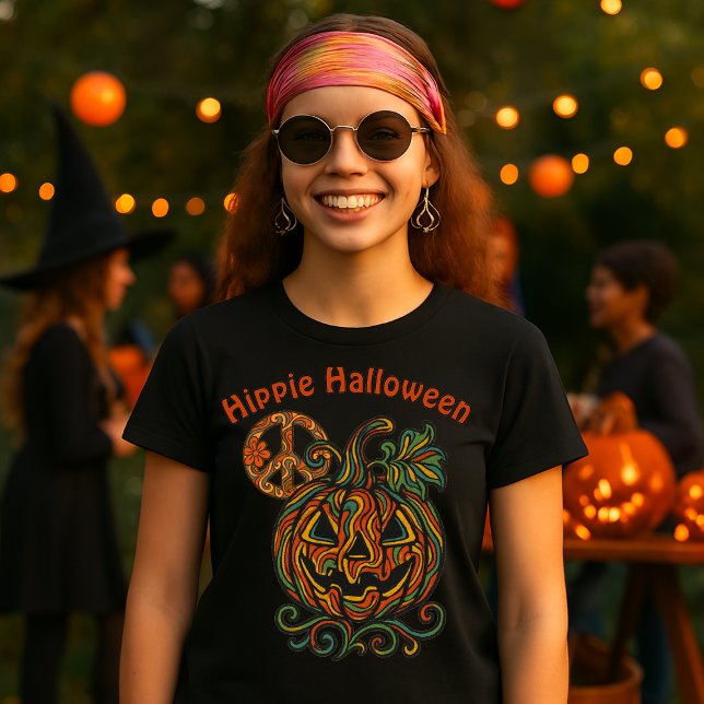 Camiseta Halloween hippie psicodélico retro Jack o' Lantern (Subido por el creador)