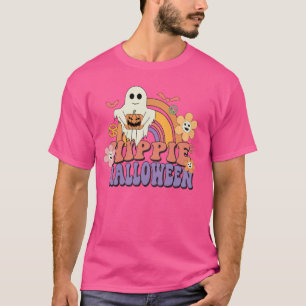 Camiseta Halloween Hippie Rainbow Halloween Ghost Pumpkin R