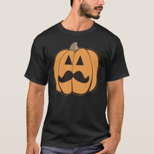 Camiseta Halloween Hipster Jack O'Lantern Con bigote
