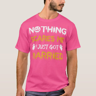 Camiseta Halloween Honeymoon Couple Wedding I Just Got Marr