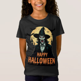 Camiseta Halloween Horror Bruja con ojos rojos