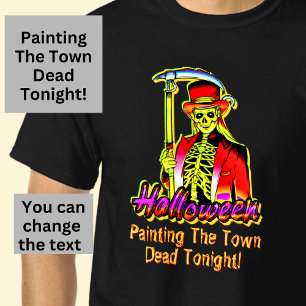 Camiseta Halloween Horror Red Yellow Grim Reaper Monstruo