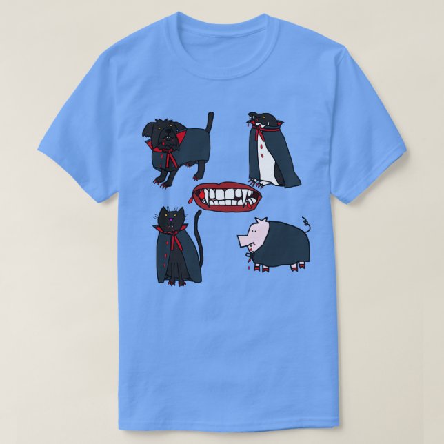 Camiseta Halloween Horror Vampire Cute Animals (Diseño del anverso)