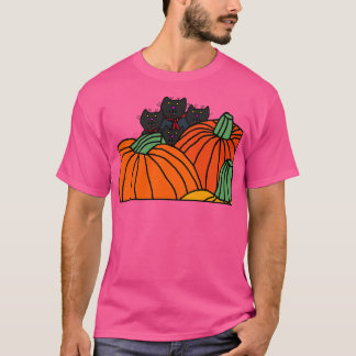 Camiseta Halloween Horror Vampiros gatos y calabazas