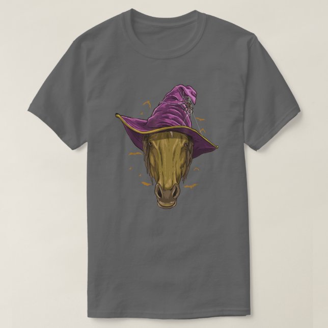 Camiseta Halloween Horse Lover Gorra de Bruja de Caballo (Diseño del anverso)