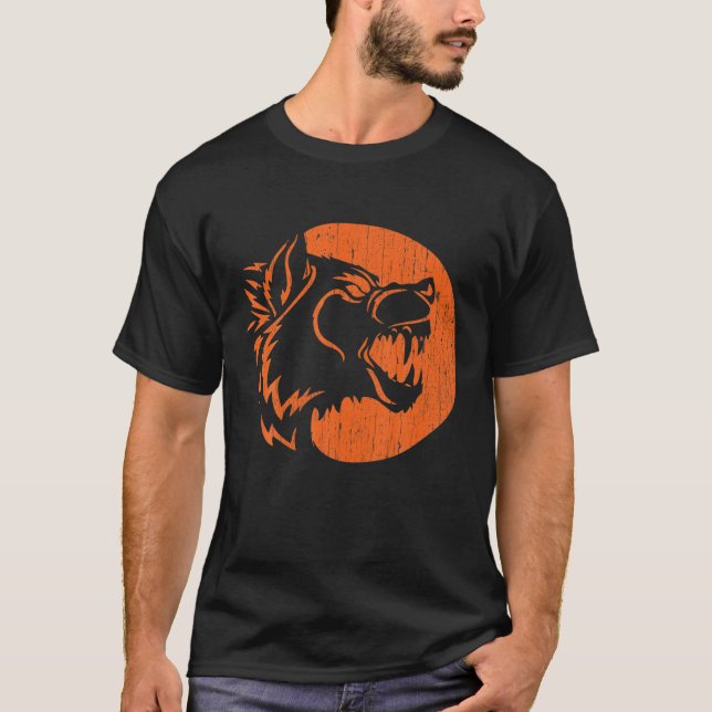 Camiseta Halloween Howling Werewolf Fangs Pumpkin Jack-O-La (Anverso)