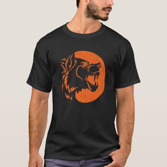 Camiseta Halloween Howling Werewolf Fangs Pumpkin Jack O La (Anverso)