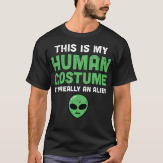 Camiseta Halloween Human Costume Im Alien Funny Hombres Muj