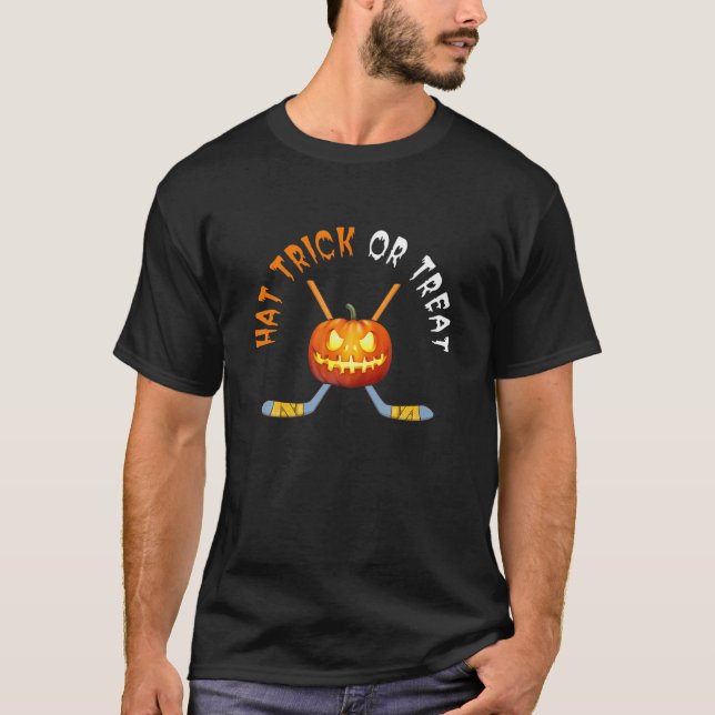 Camiseta Halloween Ice Hockey Player Hat Trick Or Treat Fun (Anverso)