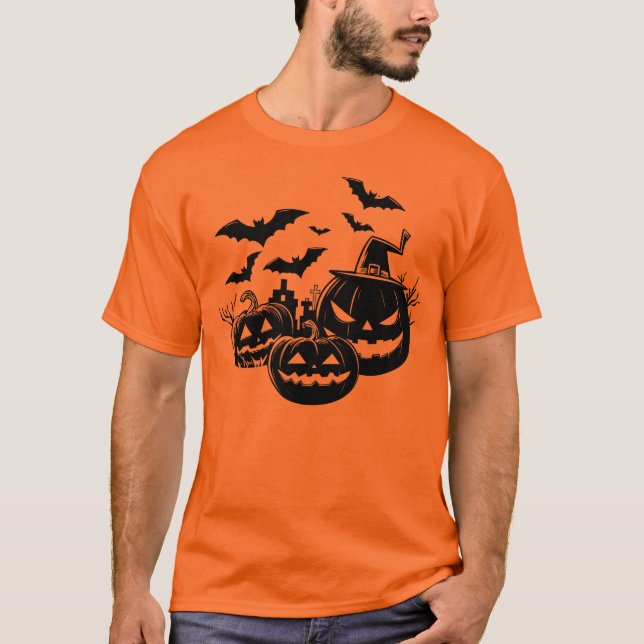 Camiseta Halloween in black and white (Anverso)