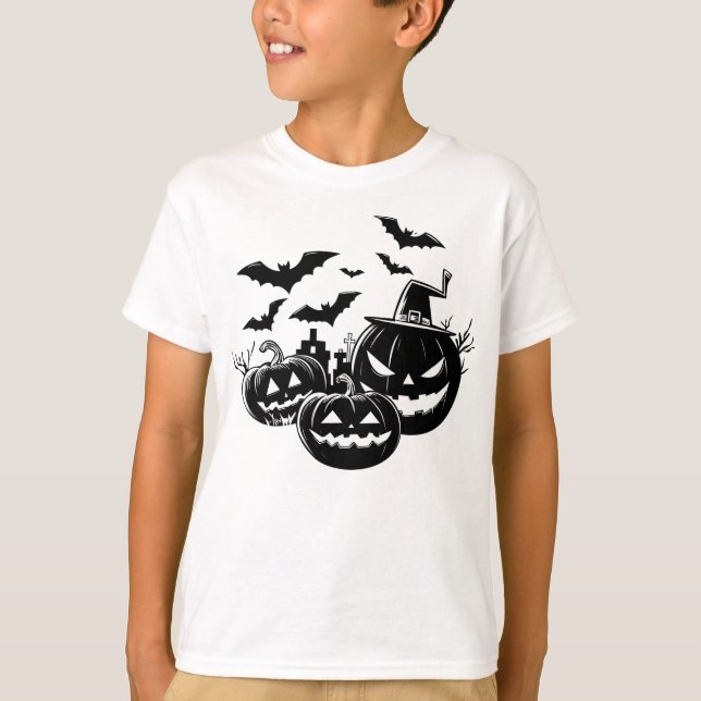 Camiseta Halloween in black and white (Anverso)