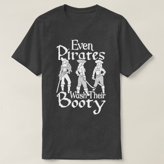 Camiseta Halloween, incluso los piratas lavan su botín (Diseño del anverso)