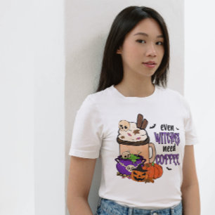CAMISETA HALLOWEEN INCLUSO TIENEN QUE NECESITAR CAFÉ   AMAN