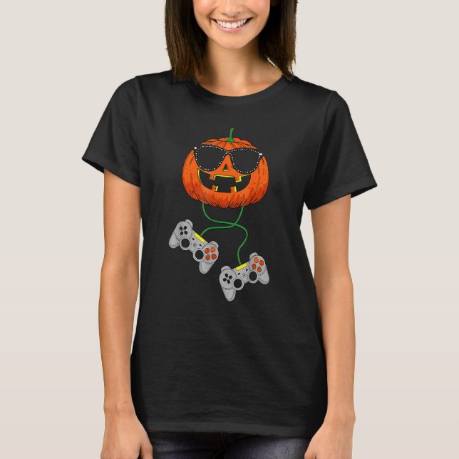Camiseta Halloween Jack O Lantern Gamer Boys Kids Men  Hall (Anverso)