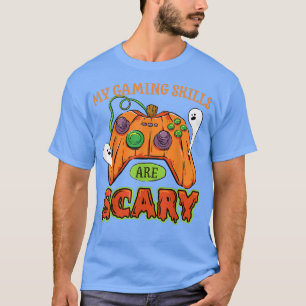 Camiseta Halloween Jack O Lantern Gamer Funny Gaming Skills