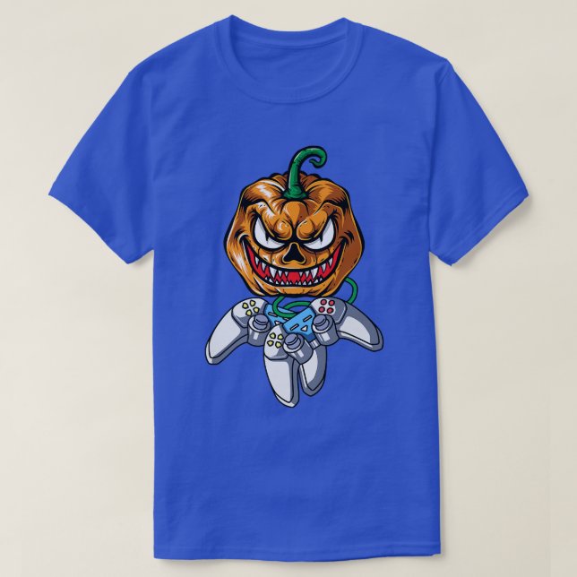 Camiseta Halloween Jack O Lantern Gamer, Jackolantern Pumpe (Diseño del anverso)