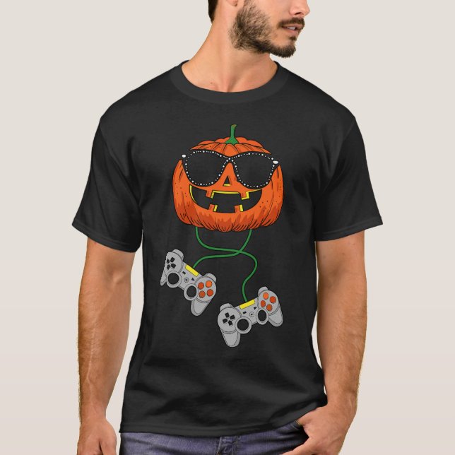 Camiseta Halloween Jack O Lantern Gamer Niños Hombres Diver (Anverso)