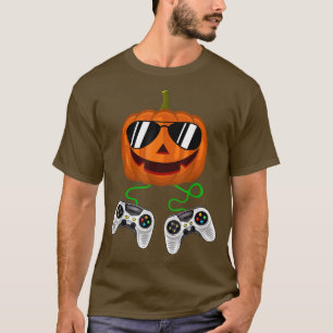 Camiseta Halloween Jack O Lantern Gamer Niños Hombres Graci