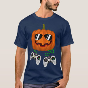 Camiseta Halloween Jack O Lantern Gamer Niños Hombres Graci