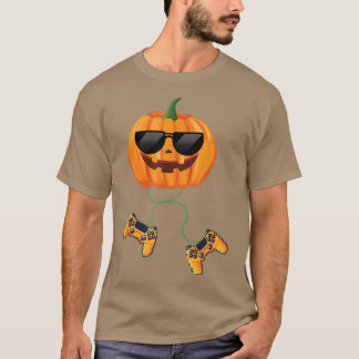 Camiseta Halloween Jack O Lantern Gamer Niños Hombres Graci