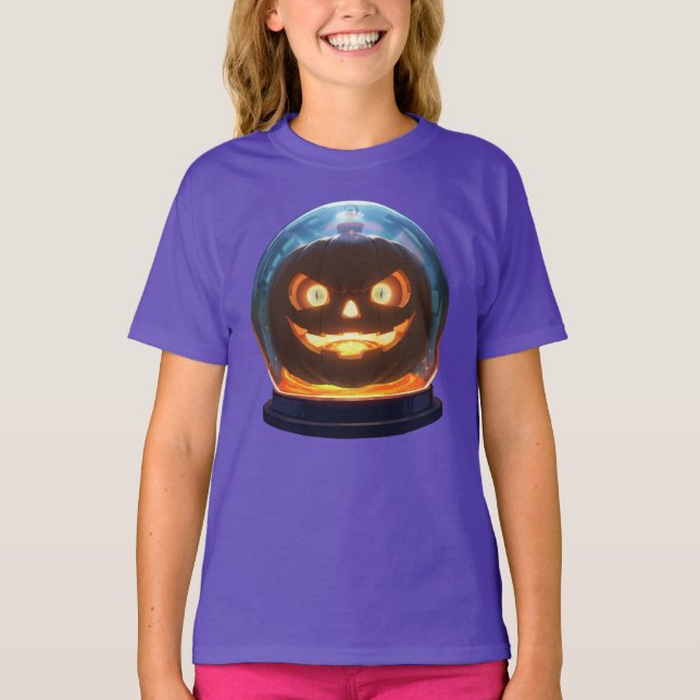 Camiseta Halloween Jack-o-Lantern Globe (Anverso)
