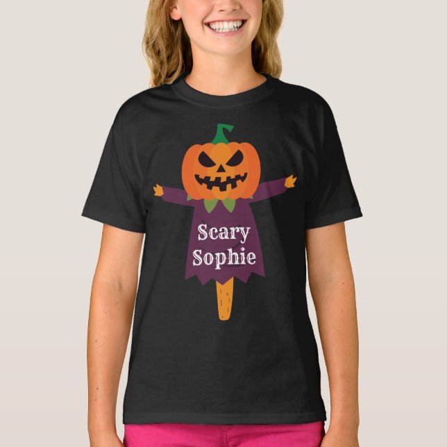 Camiseta Halloween Jack o' Lantern Lady Scarecrow (Anverso)