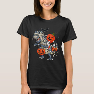 Camiseta Halloween Jack O Lantern Riding T Rex Boys Chicas 