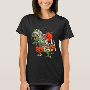 Camiseta Halloween Jack O Lantern Riding T Rex Boys Chicas