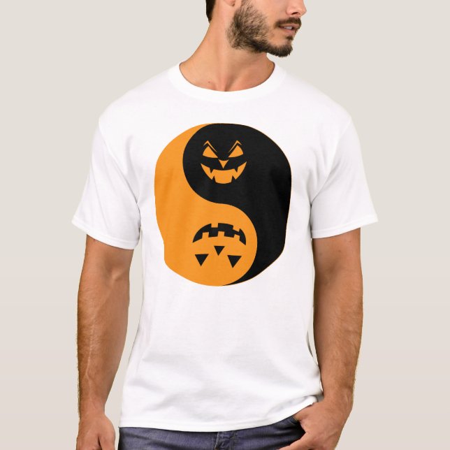 Camiseta Halloween Jack o-lantern Yin Yang (Anverso)
