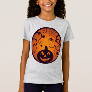 Camiseta Halloween Jack o linterna cara de calabaza y araña